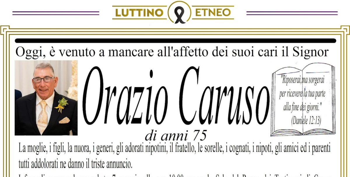 Necrologio Orazio Caruso Luttino.it